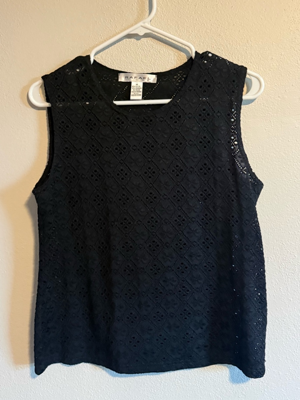Retro Crochet Black Tank Top